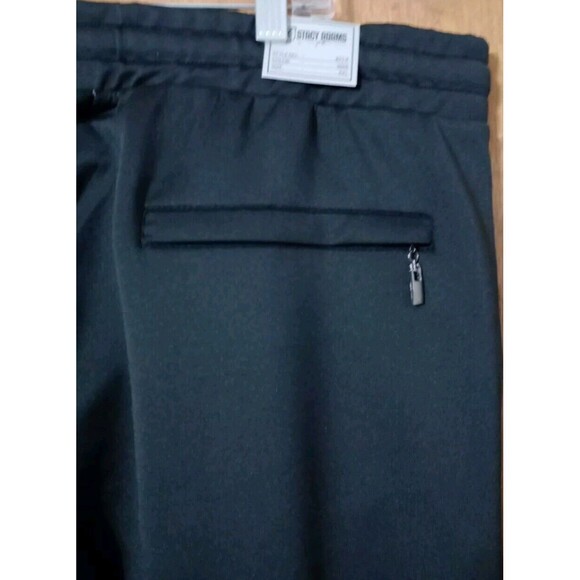Stacy Adams Black Joggers Sweat Pants Red & Green Striped Pockets Sz 4X New - Picture 6 of 6